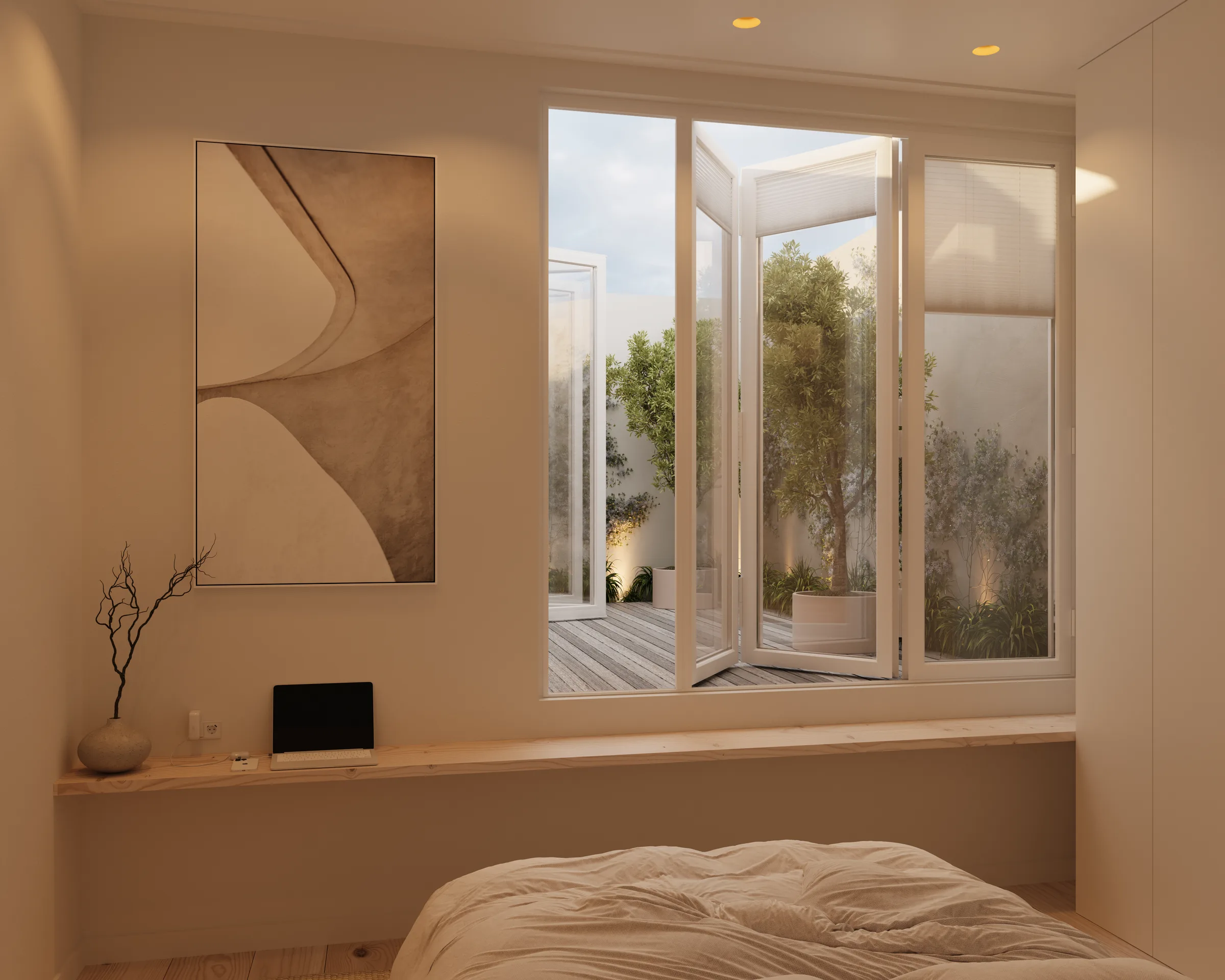 Parkstraat 14a, hoofdslaapkamer met binnentuin